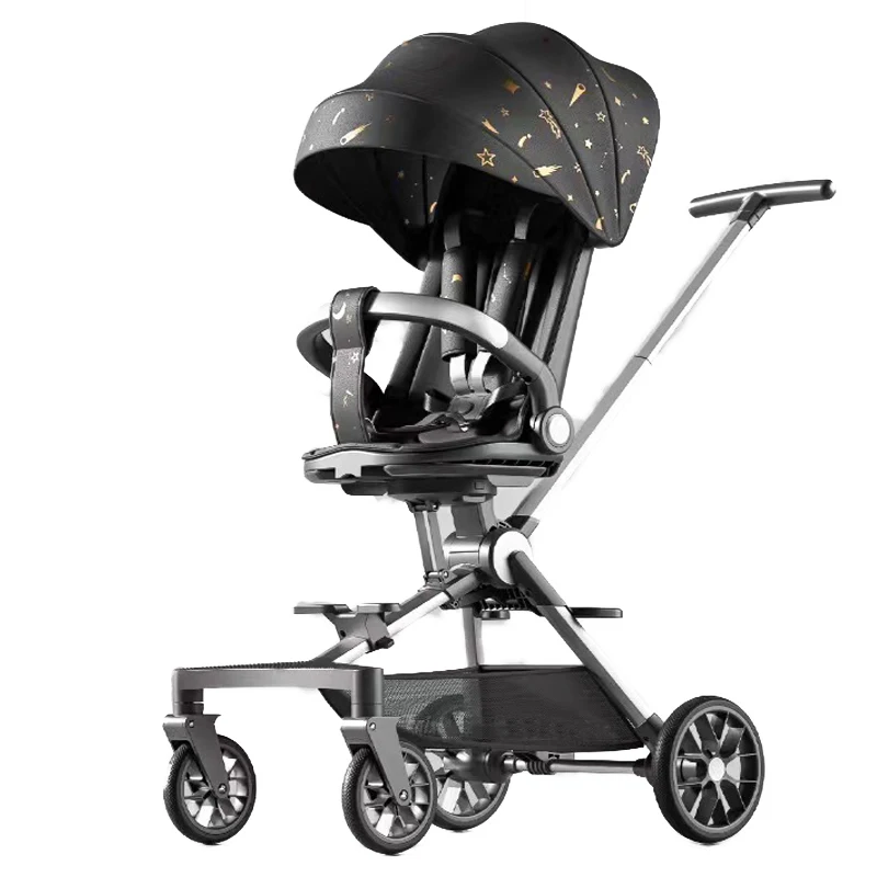 

Customizable Four-wheeled Two-way Lying Trolley for Children and Infants with Portable Folding 0-6 Years Old