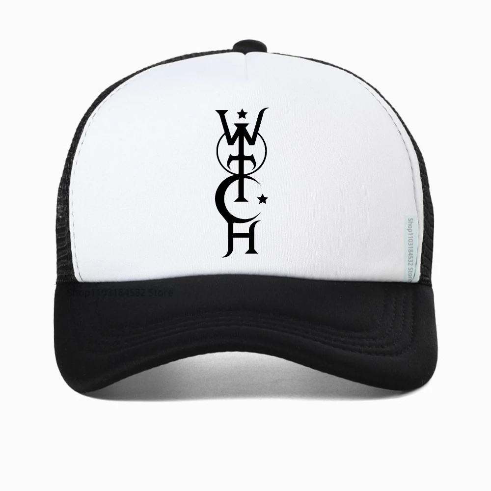 

Witch print Baseball Cap Men Women Fashion Cool trucker Hat Unisex casual style mesh hat summer adjustable snapback hat