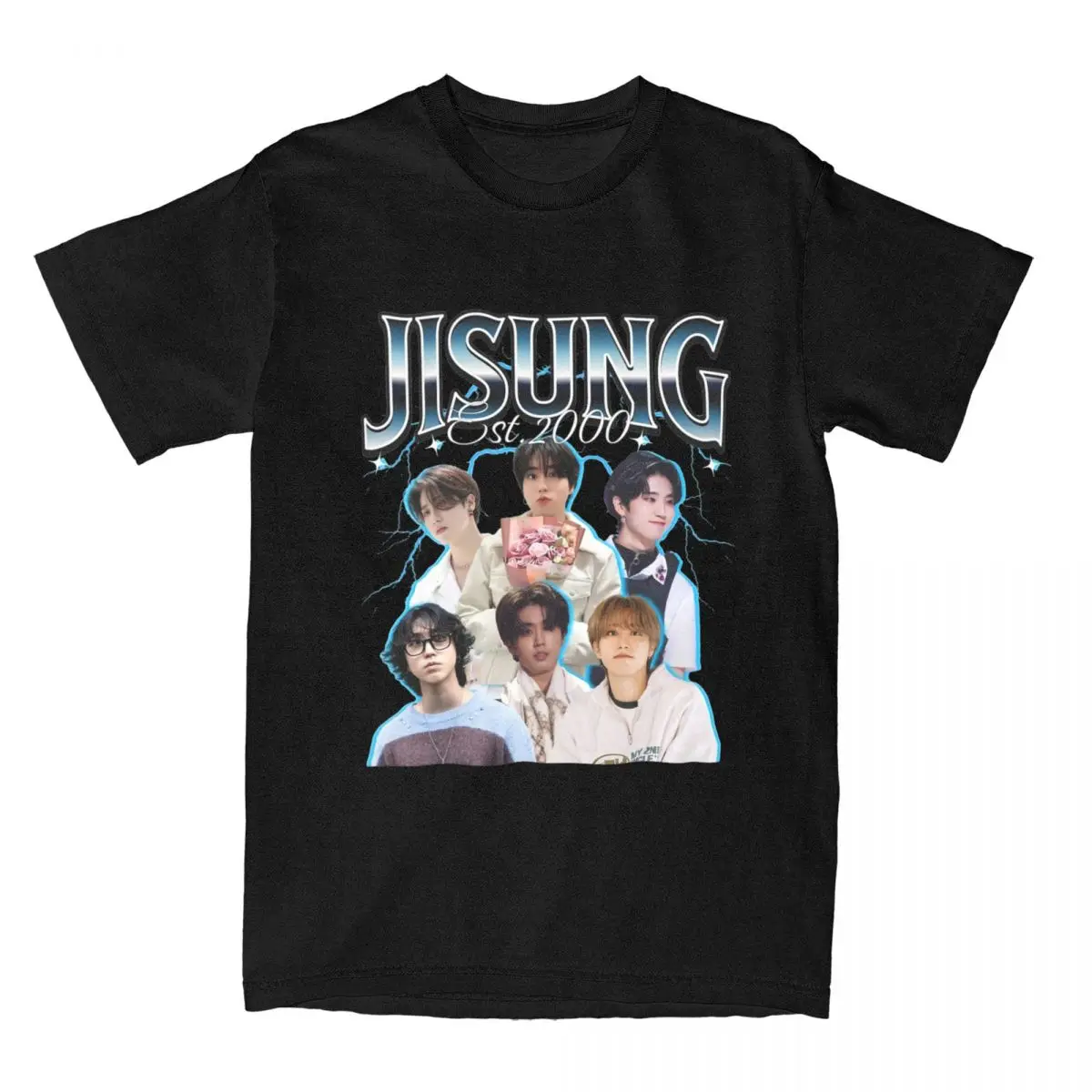 Jisung Korean Actor T-Shirt Summer Idol Y2K Basic T Shirts Pure Cotton Fashion Tee Shirt For Man Short-Sleeve Design Clothing