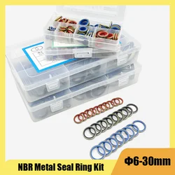 245/100pcs High Press Hydralic Rubber Oil Pipe Seal Gasket NBR Metal Seal Ring Assortment Kits Oil Pipe Seal Ring Rubber Gasket