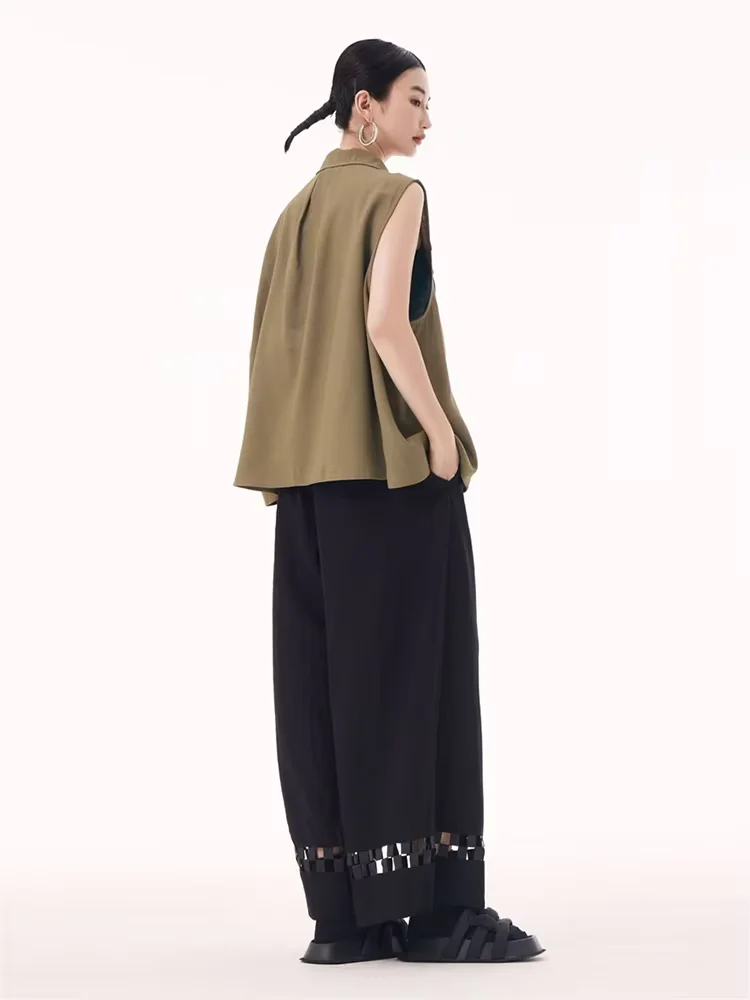XITAO évider revers Simple boutonnage gilet décontracté couleur unie mode ample sans manches nouveauté Simple femme gilet GYX1620
