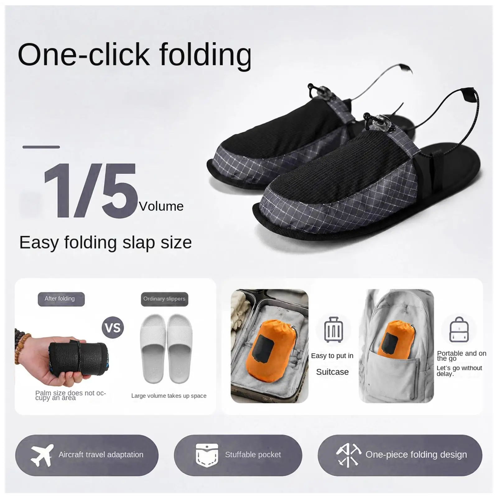 Foldable Quick Dry Water Slippers Anti SlipOutdoor travel ultra light camping shoes wear-resistant Camp Portable Outdoor Sandals image 5