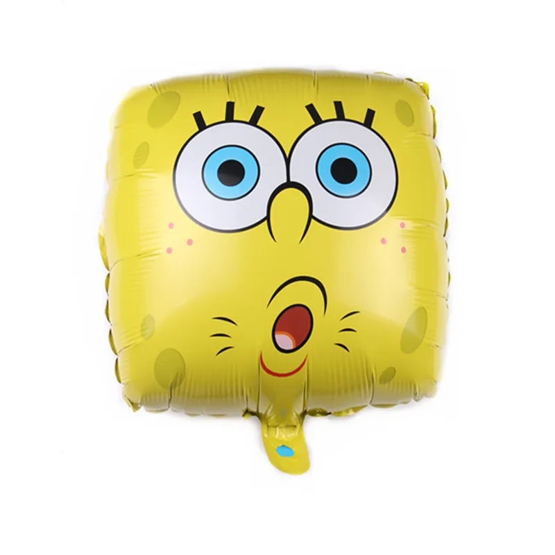 1pcs Cartoon square SpongeBob SquarePants expression Foil Balloons child Birthday Party Decoration Kids Toys Air Helium balloon