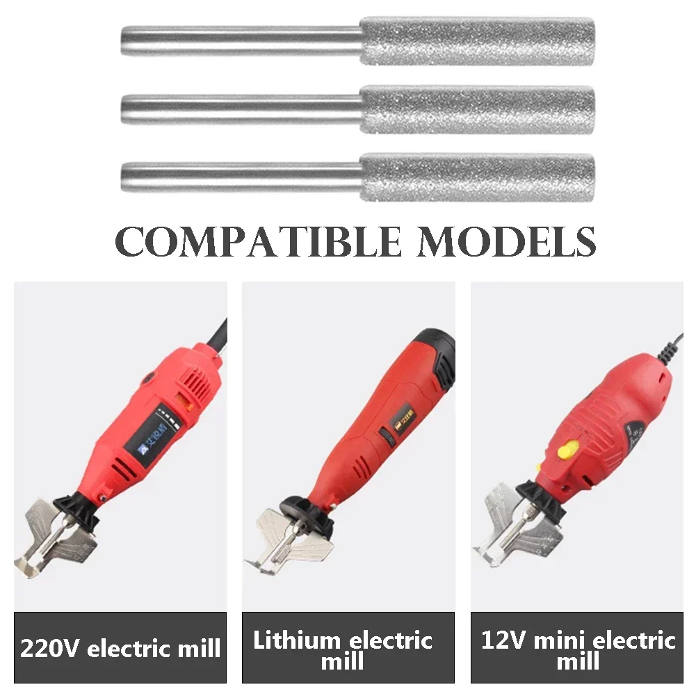 8PCS 4mm Diamond Chainsaw Sharpener Burr Grinder Chain Saw Drill Bits Saw Carving Grinding Sharpening Abrasive Tools 3mm Shank