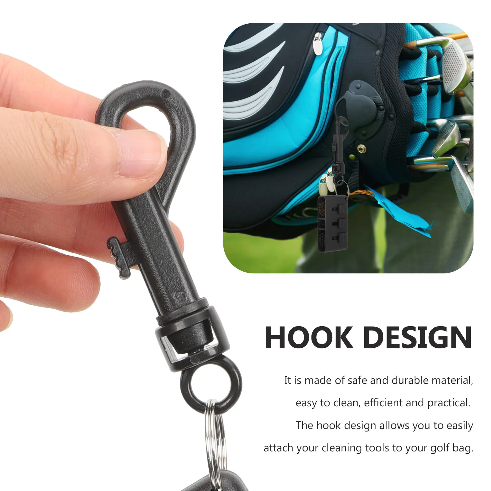 

2 шт. портативных щеток для чистки клюшек для гольфа с крючком, прочный набор для чистки обуви для мужчин, многофункциональный инструмент для уборки на открытом воздухе