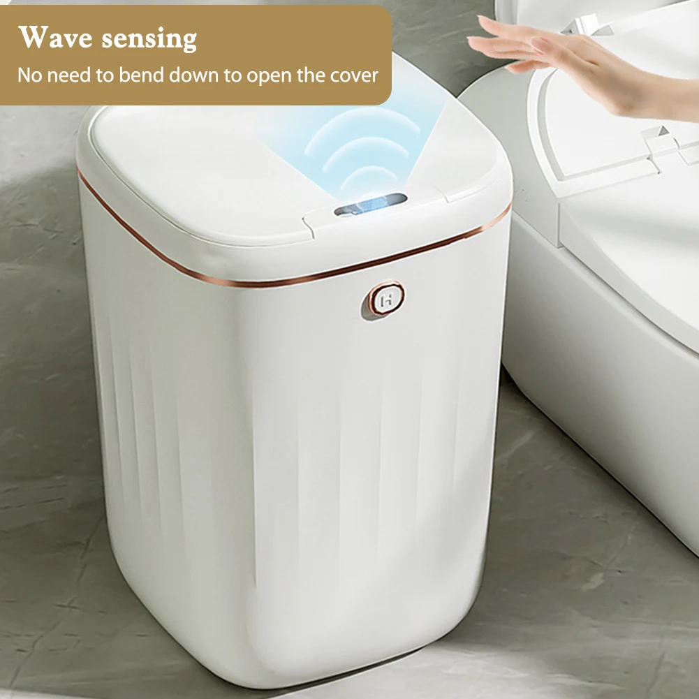 

Household Trash Can Automatic Sensor Light Luxury Sealed Garbage Can IPX5 Waterproof Large Capacity for Kitchen Bathroom Office