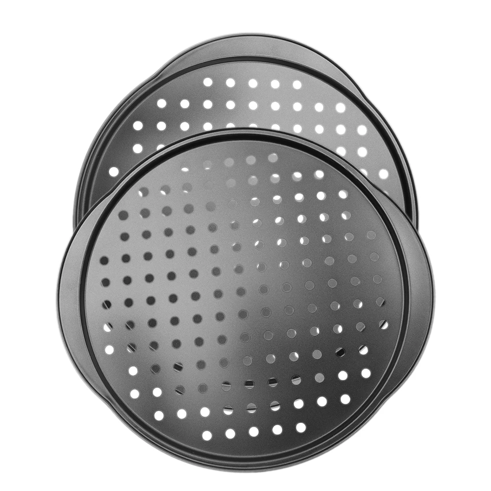 

2 Pcs 35 5x32x1 Pizza Pan Baking Tray Nonstick Kitchen Solid Bottom Perforated Pans Heat Resistant Easy Clean Wear Rust