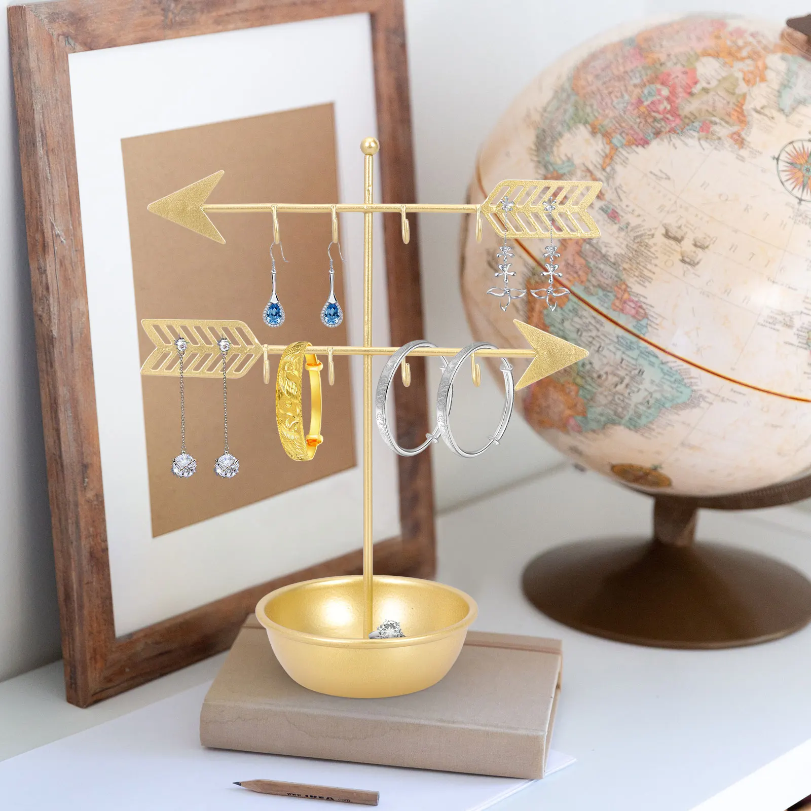Earring Holder Earring Rack Necklace Rack Bracelet Jewelry Holder Container Organizer Iron Material Home Decor Gifts