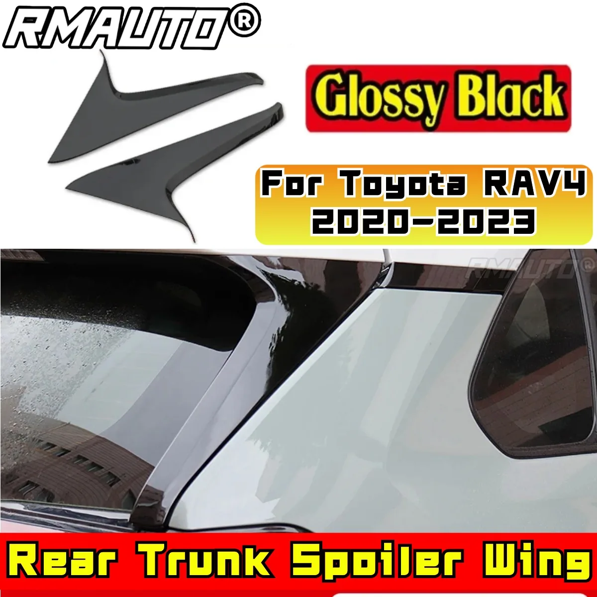 

Car Rear Side Spoiler Exterior Part ABS Plastic Car Rear Spoiler Wing For Toyota RAV4 2019 2020 2021 2022 2023 Car Accessories