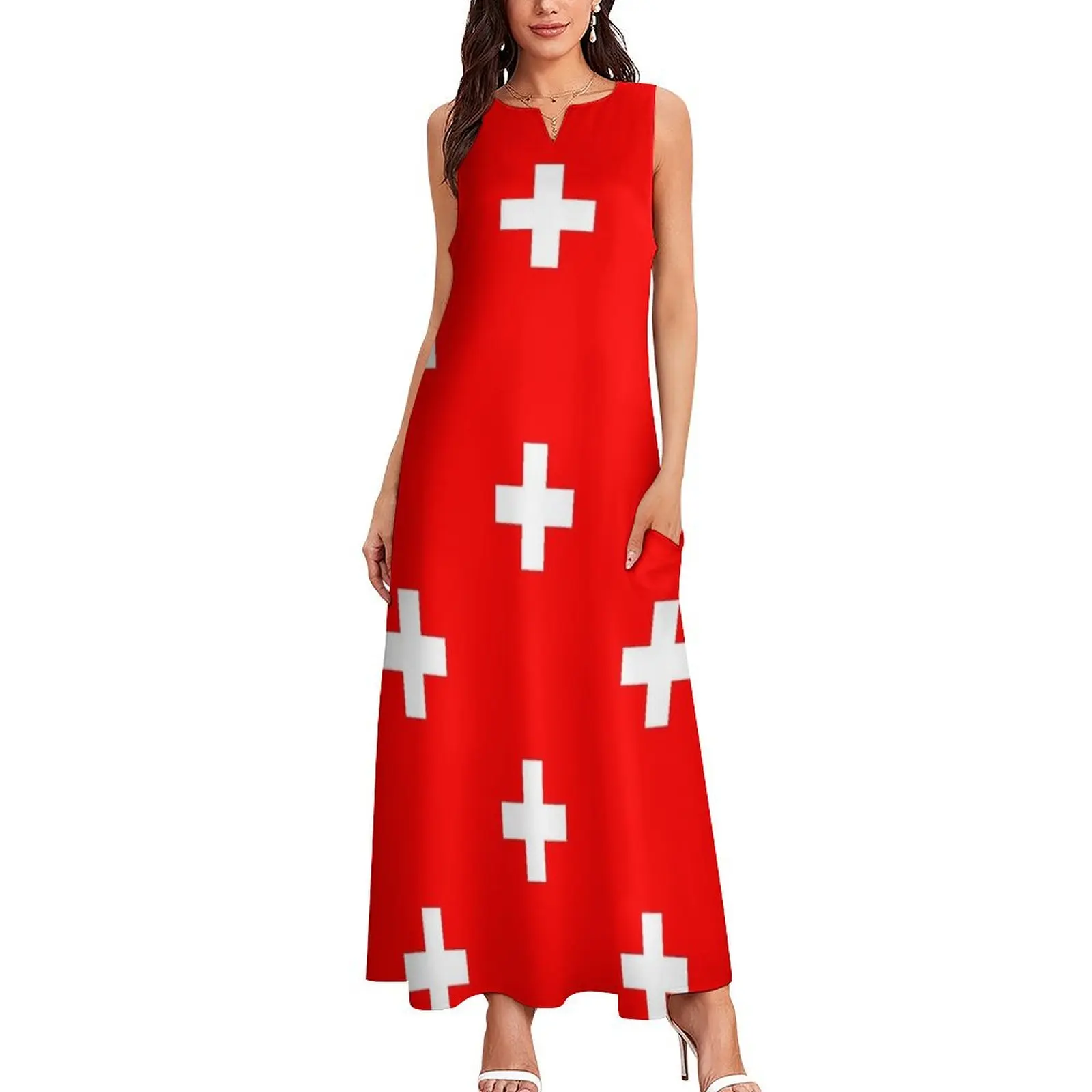 Swiss National Day - Switzerland Flag #8 Long Dress women's clothing trend 2025 beach dresses summer women's dress 2025 Dress