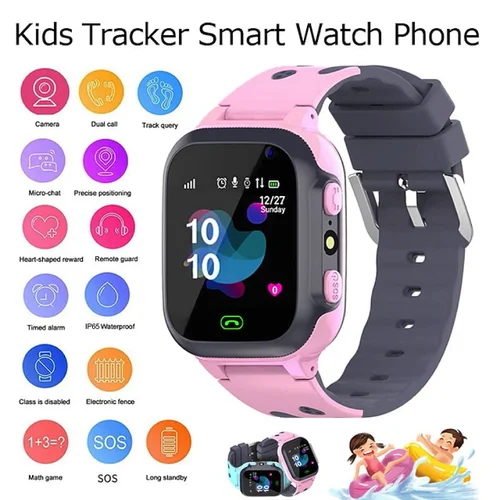 Imagen 1 del producto Reloj inteligente para niños 2025, resistente al agua, SOS, reloj de teléfono antipérdida, rastreador de ubicación de tarjeta SIM, reloj inteligente para niños, regalo para niños para IOS y Android