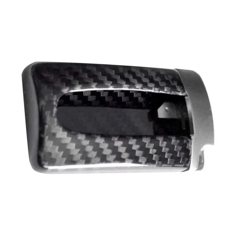 Funda protectora con mando a distancia de fibra de carbono Real en forma de U para Nissan GTR para Infiniti, funda para llave de coche, bolsa plateada