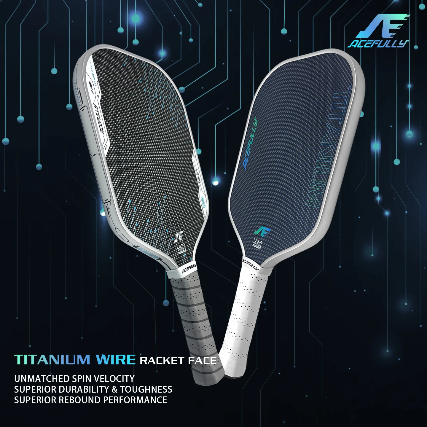 

Acefully pickleball paddle Titanium wire braided Epp foam core EVA power ring High durability Greater Sweet Zone Hot pressing