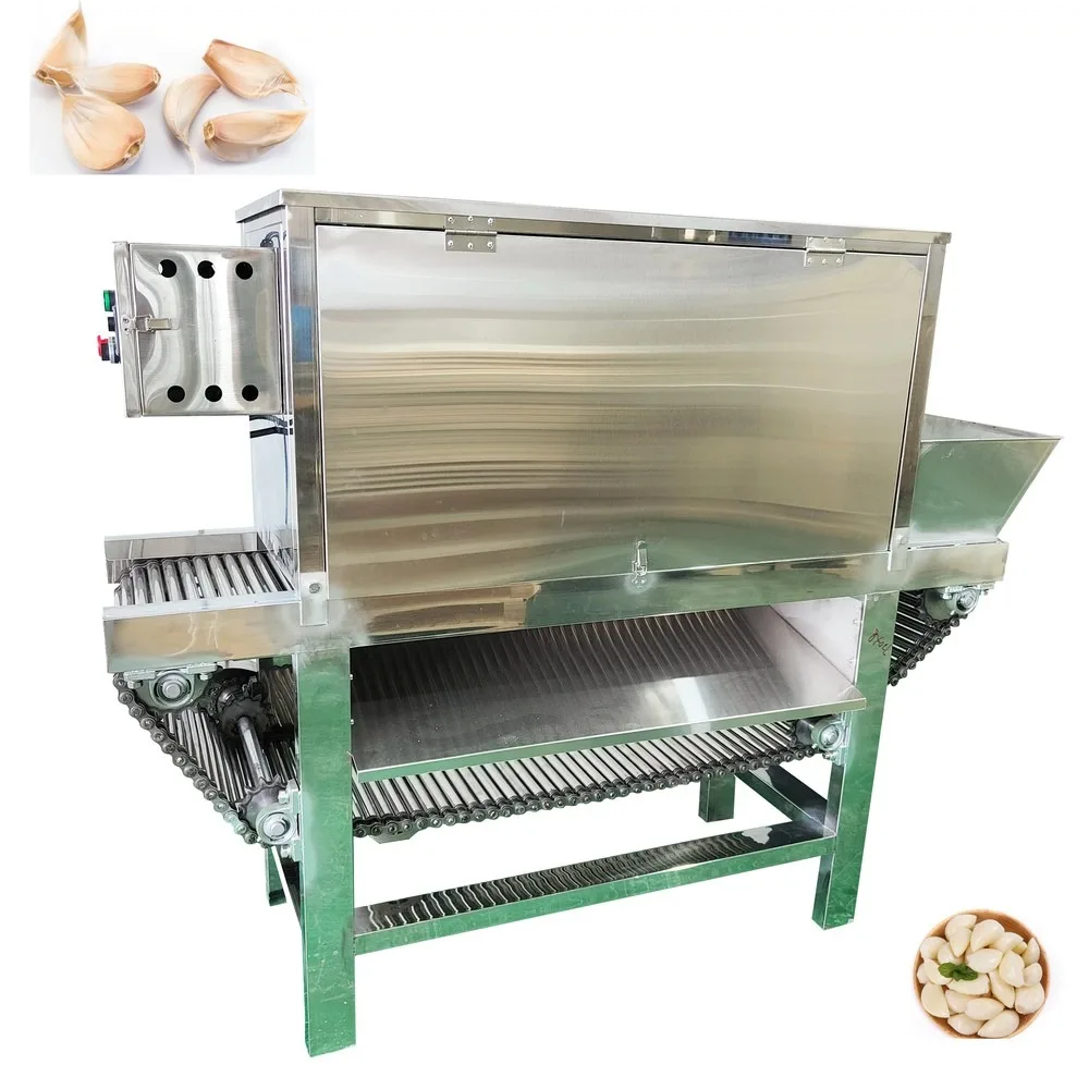 600KGH Chain Type Garlic Peeler Machine Pneumatic Garlic Peeling Skin Remover Commercial