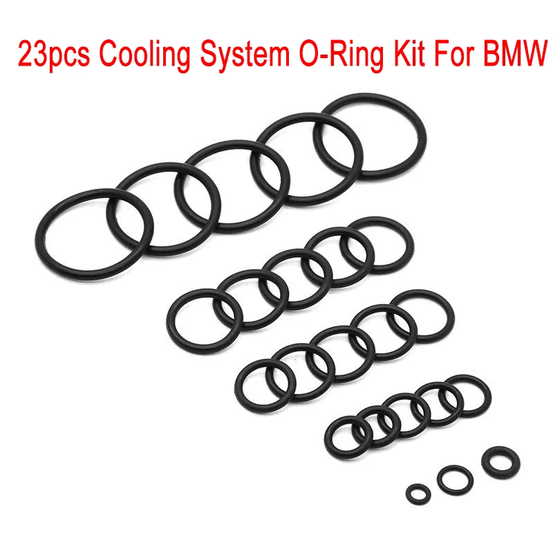 23Pcs Cooling System O-Ring Kits Radiator Hose O ring 323i 325i 328i 330i For BMW E46 316 318 320 323 325 328 330 M52 M54 S54