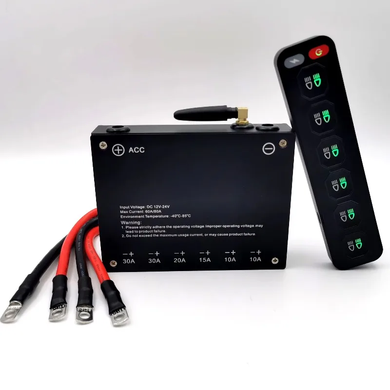 

12V 6sets Wireless Remote Control Light Emitting Diode Light Switch Panel Universal Excavator Off-Road Car Boat Bus