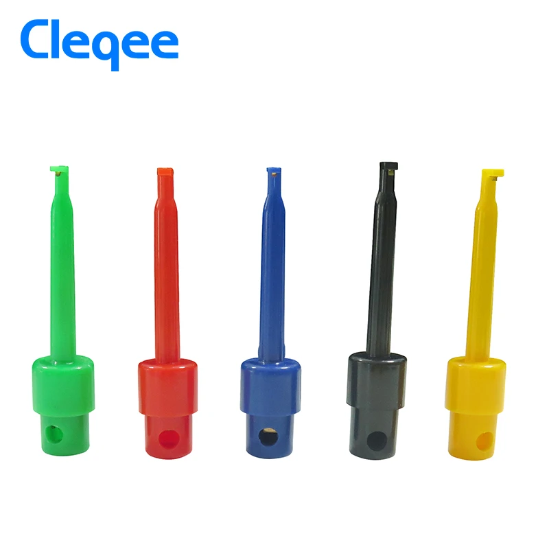 Cleqee P5001 20pcs Multimeter Lead Wire Kit Test Hook Clip Grabbers Test Probe SMT/SMD IC D20 Cable Welding