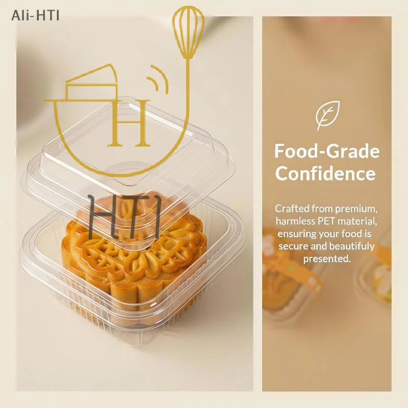 50 Pcs Transparent Plastic Mooncake Tray Thickened Sturdy Material For Mid Autumn Pastry Dessert Packaging