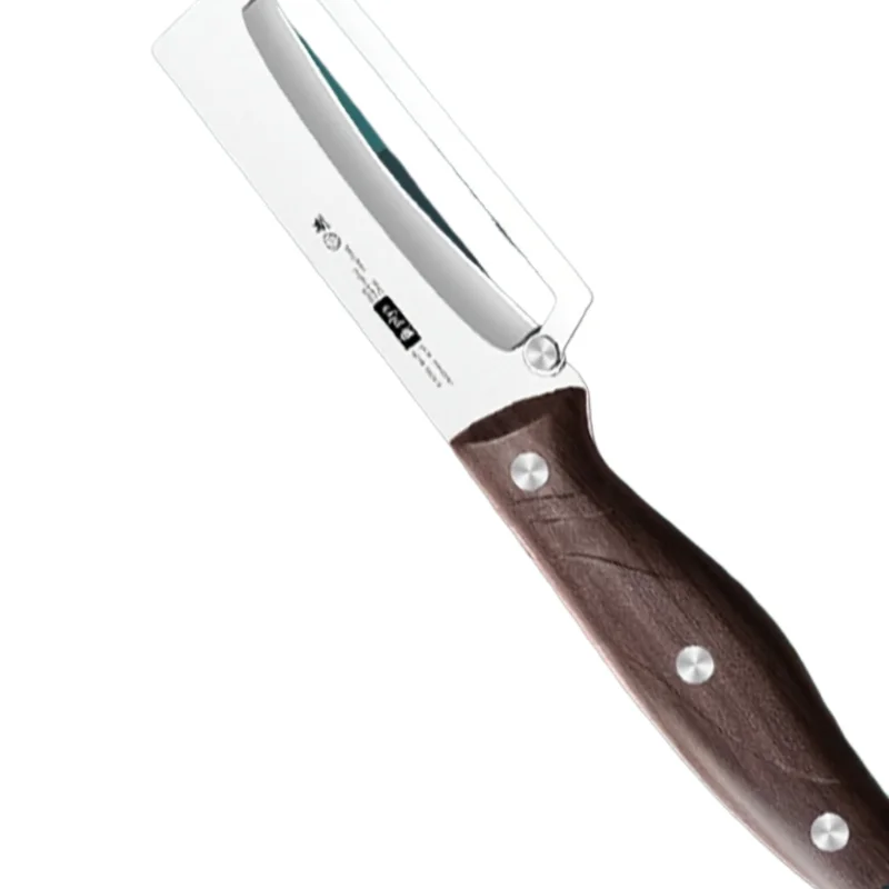 Stainless steel peeler with wooden handle for peeling and slicing fruits and vegetables | Durable and smooth operation