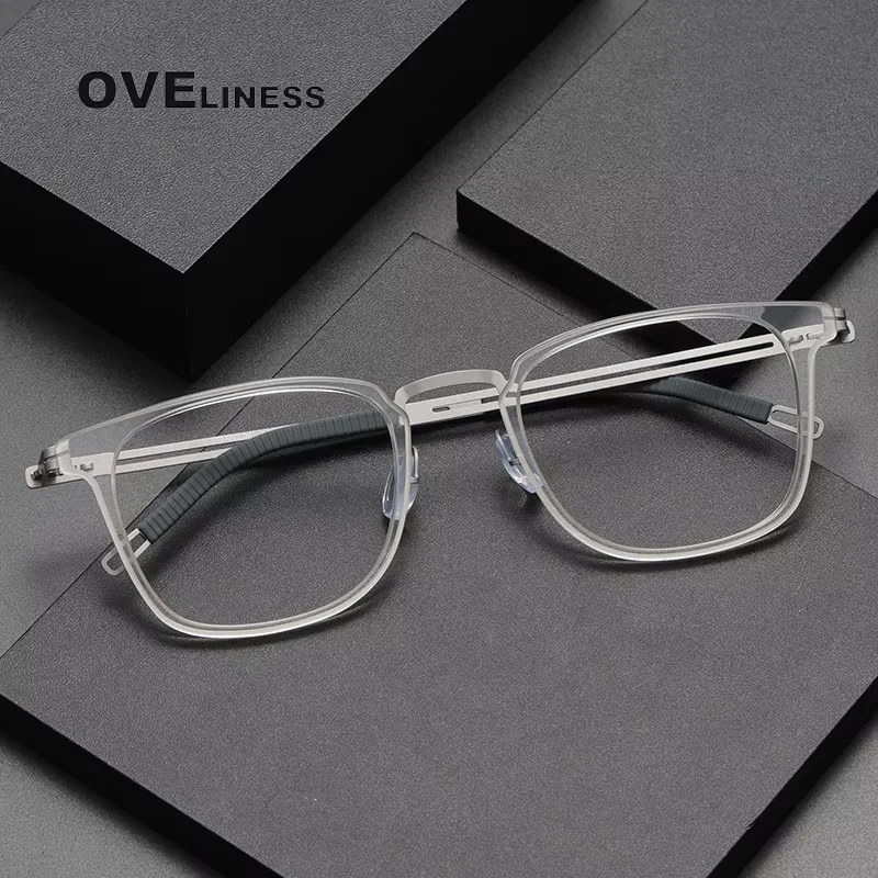 

Pure Titanium Glasses Frame Men Women Square Eyeglass Frames 2025 New Antiskid Silicone full Eyewear spectacles