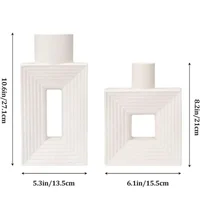 Square Vase Rustic Home Decor Minimalist Nordic Boho Style for Living Room, 3