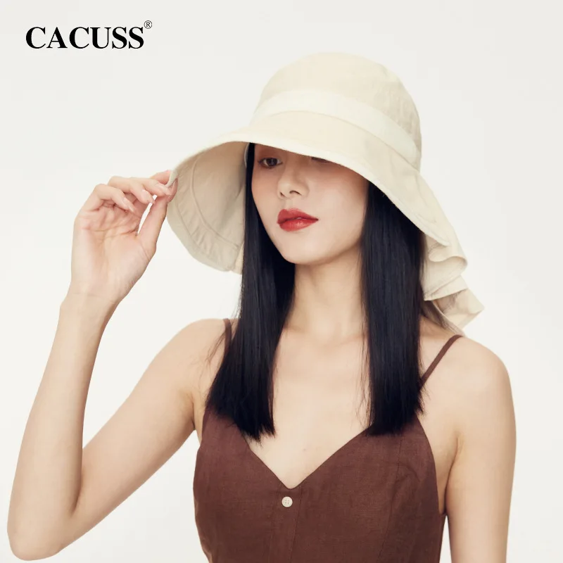 Outdoor Travel In Spring and Summer with Long Brim To Cover The Face, Female Fisherman's Hat, Large Head Circumference Sun Visor