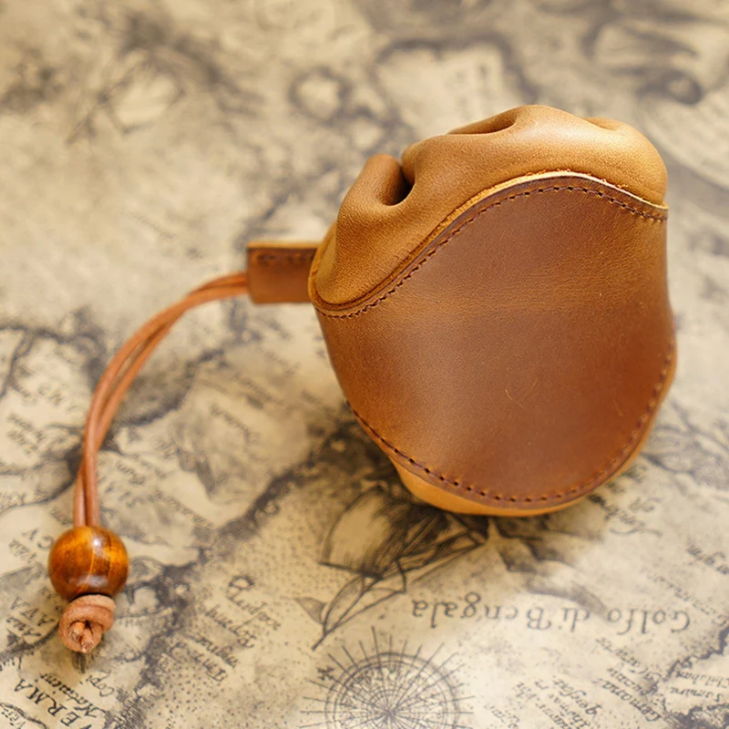 Vintage Medieval Artificial Leather Dice Bag - Drawstring Pouch For D&D, Game Role Playing Games, Coin Storage