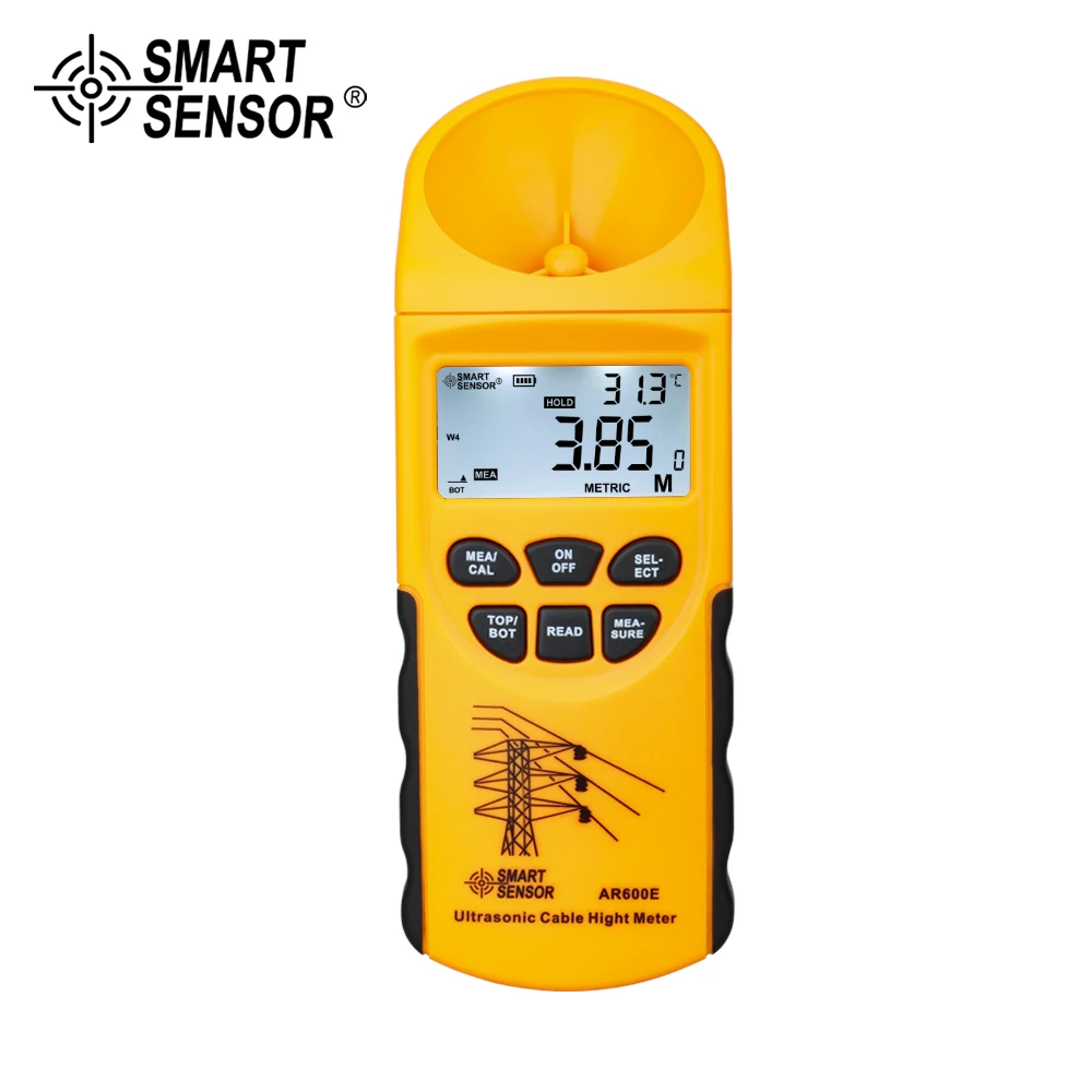 Digital Ultrasonic Cable Height Meter 6 Cables Measurement LCD Display Measuring Range Height 3-23m Plane 3-15m