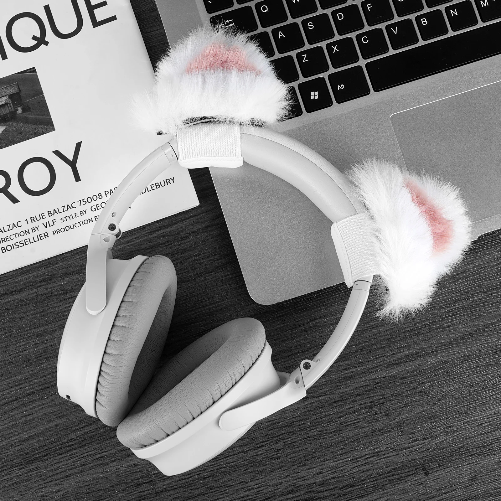 Geekria nova สายหูฟัง + หูแมวที่แนบมาเข้ากันได้กับ Bose, Sony, Skullcandy, Beats, MARSHALL headphones