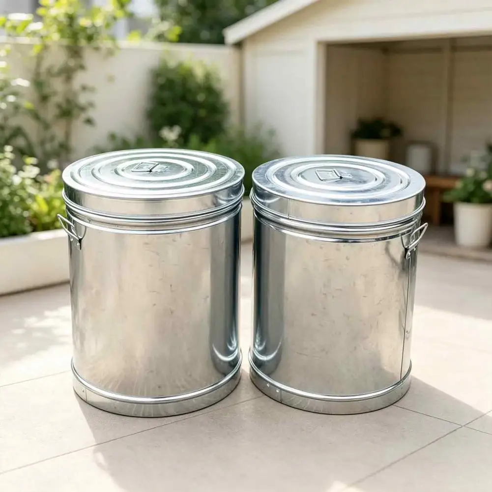 Sturdy Metal Pantry Bin Weather Resistant Dry Food Container Metal Rice Storage Canister with Lid Moisture-proof Food for Dry