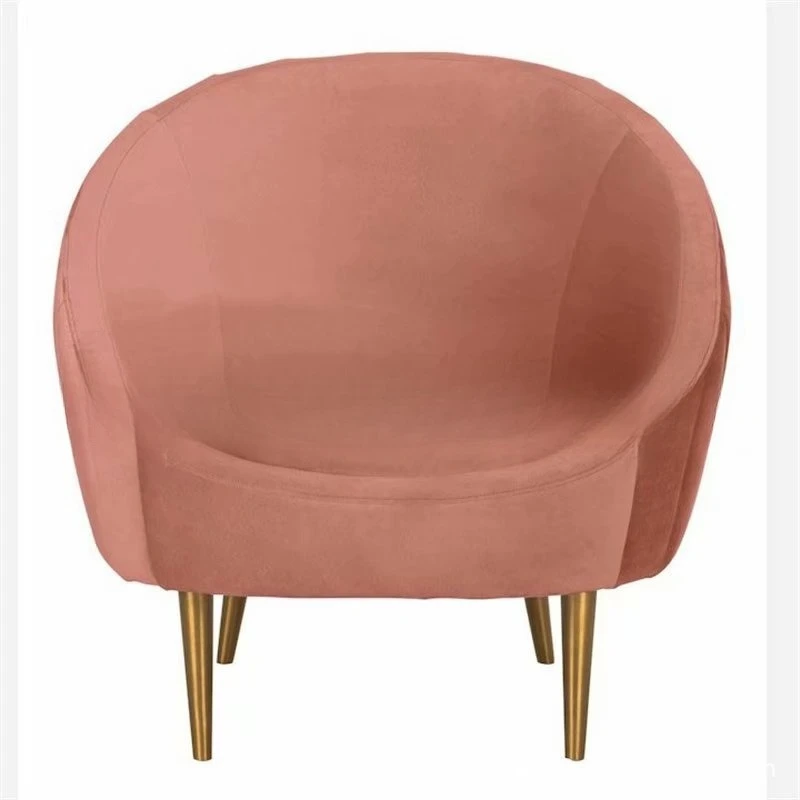 

Simple modern stainless steel single sofa furniture flannel casual round sofa chair