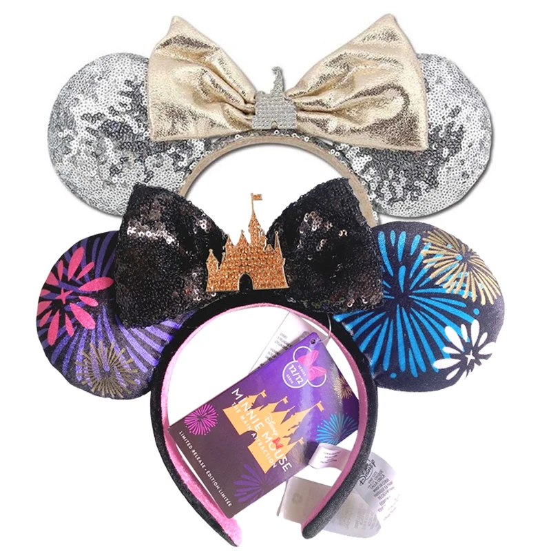 Disney Mickey Mouse Ears Headband Easter Eggs Hair Hoop Cosplay Hairband Disneyland Sequin Girl Big Bow Headband Decorate view 4
