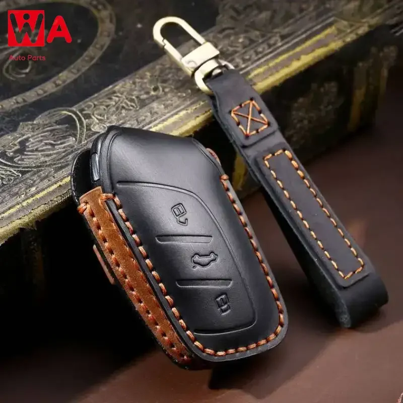 

Leather Car Key Case Cover For Roewe I5 I6 Rx3 Rx8 Ei5 I6max MG 5hs