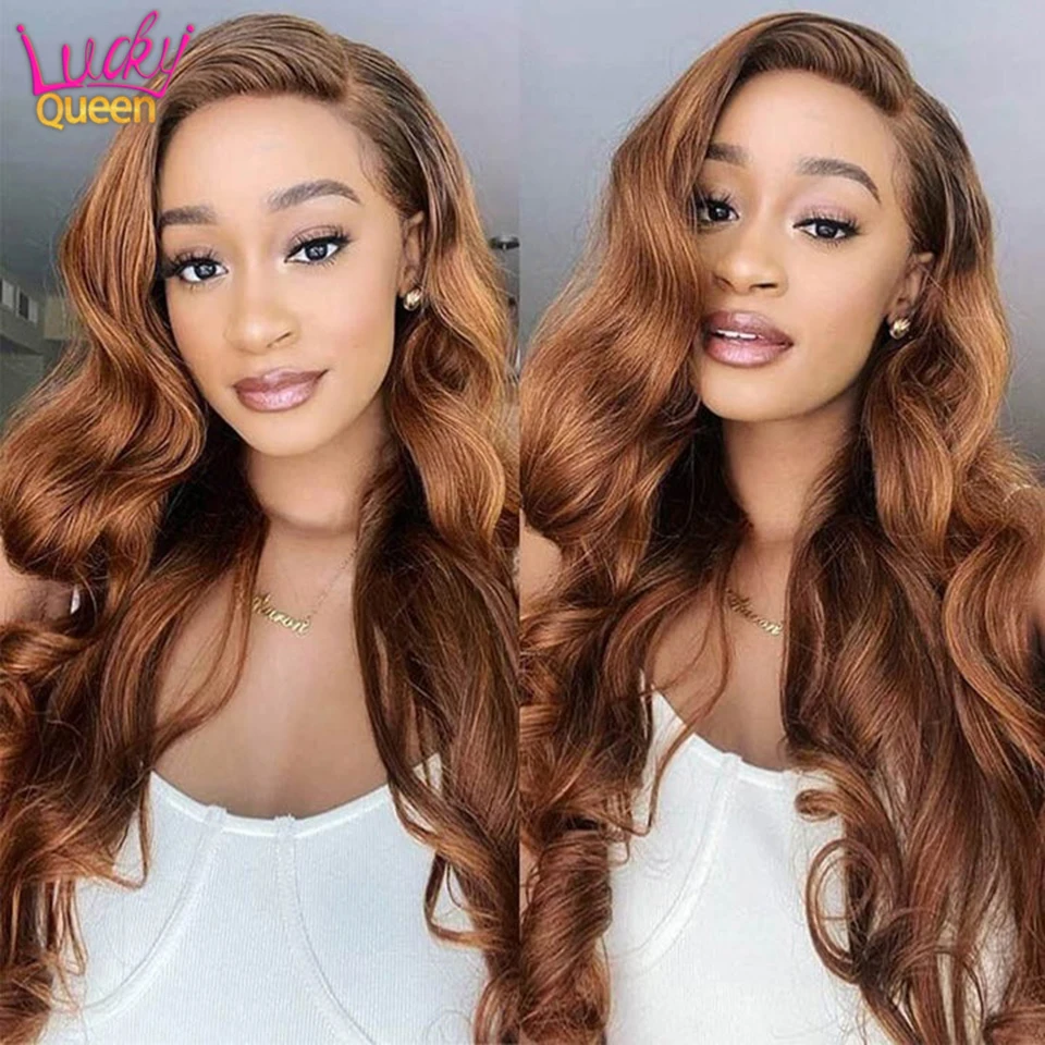 

Chestnut Brown Lace Front Wig Human Hair 180% Density 13X4 13X6 Body Wave Transparent Lace Wigs For Black Women Pre Plucked