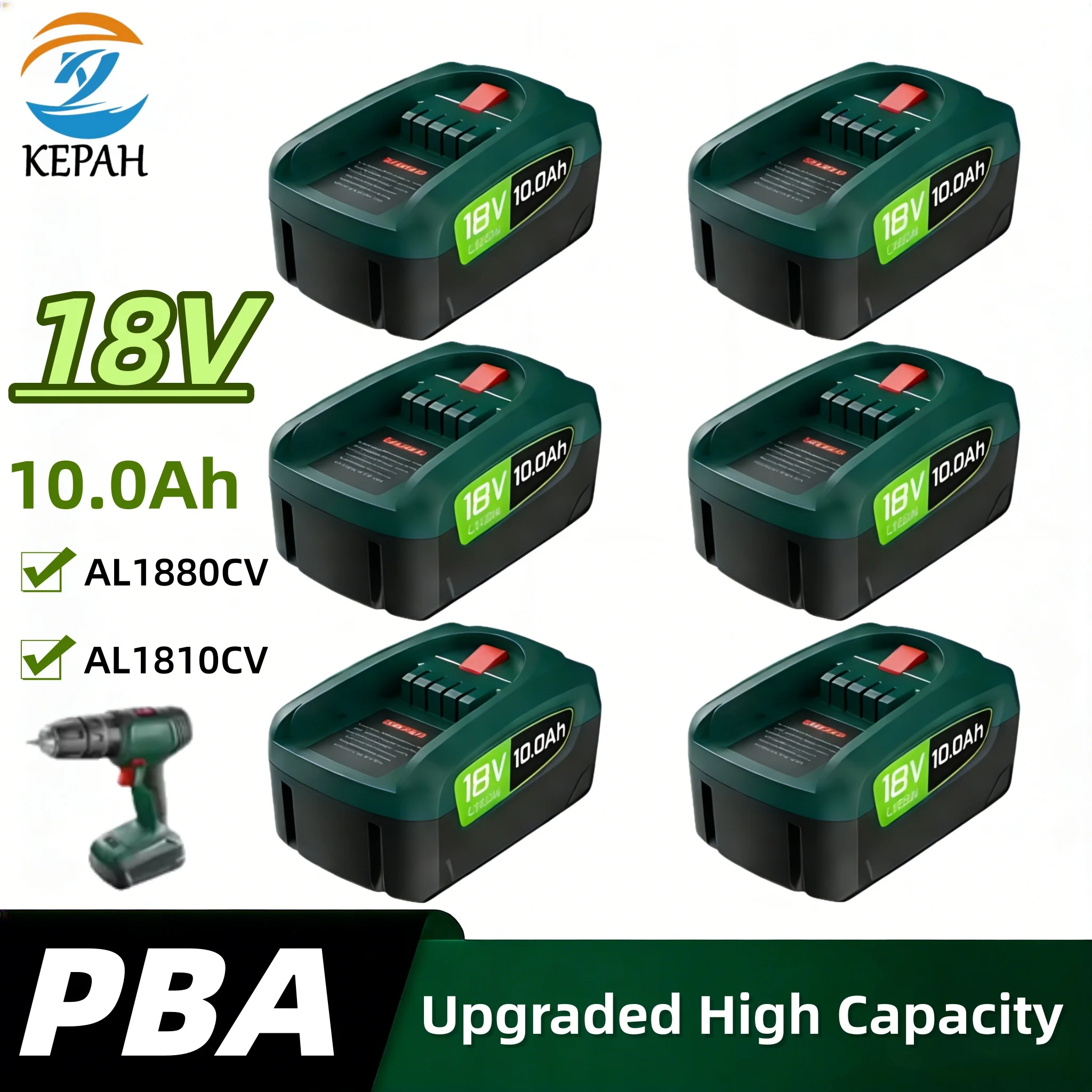 

Перезаряжаемая батарея PBA 10000 мАч 18 В для электроинструментов Bosch AL1880CV AL1810CV AL18815CV AL1830CV Сменная батарея