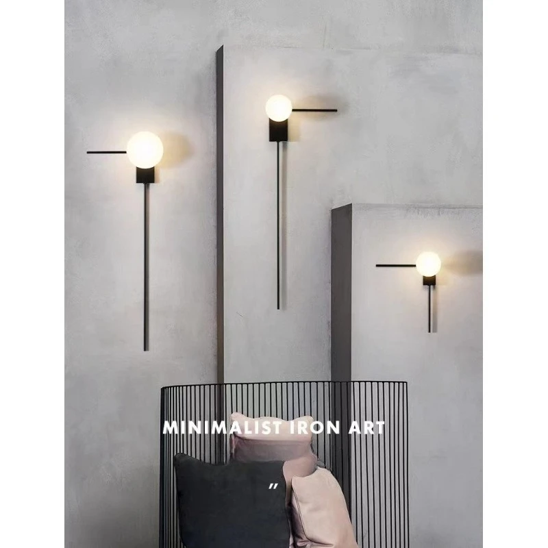 

Modern Creativity Glass Ball Wall Lights Decoration for Home Bedroom Background Bedside Lamps Stairs Art Wall LED Lighting