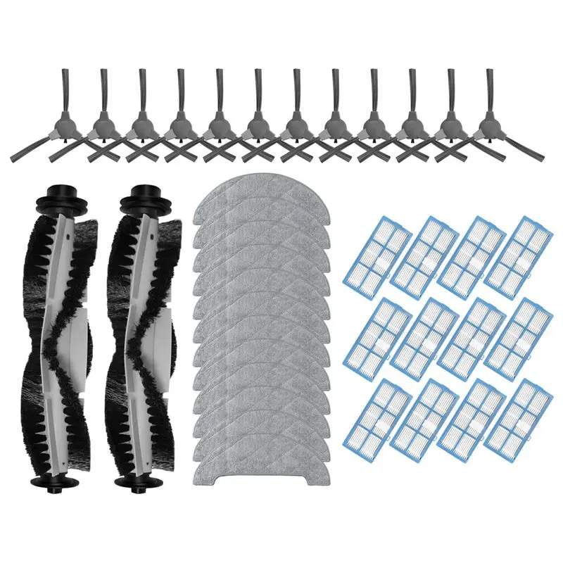 

T83C-For Lenovo E1, Proscenic 850T, Pioneer VC704R Ultenic D5 Series Compatible Main Side Brush Filter Mop Accessories(38Pcs)