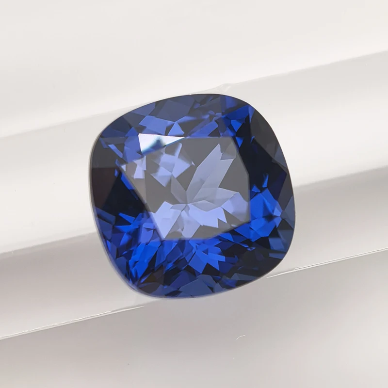 최고급 랩 그로운 사파이어 원석 SQ 쿠션 컷 로얄 블루 합성 블루 사파이어 루스 스톤 AGL 인증서 포함