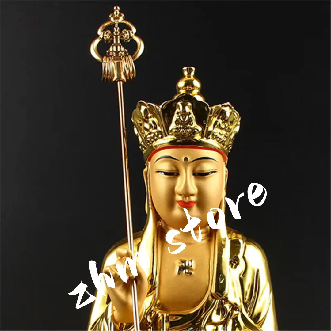 18CM Resin Gold-plated Chinese Buddha Statue  Ksiti Garbha Tibetan Buddha Statue Buddhist Home Decoration Crafts  Ornaments