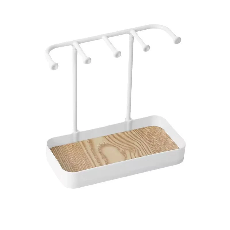 Fashion Jewelry Organizer Hanging Display For Earrings Necklaces Jewelry Storage Rack With Wooden Base Bracelet Rings Holder