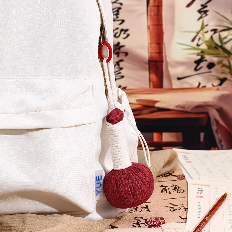 Cute Keychain Bag Pendant Health Mugwort Massage Hammer Key Chain Universal Back Massage Ethnic Style Cartoon Keychain