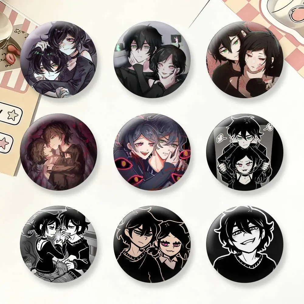 

C-Coffin of A-Andy and L-Leyley Badges Creative Tinplate Button PinsBrooch Badge Clothes Backpack