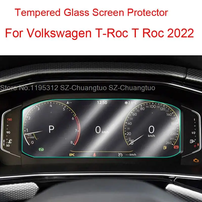 Tempered Glass ScreenProtector For Volkswagen T-Roc T Roc 2022 Car instrument LCD screen  Auto interior Sticker Accessorie