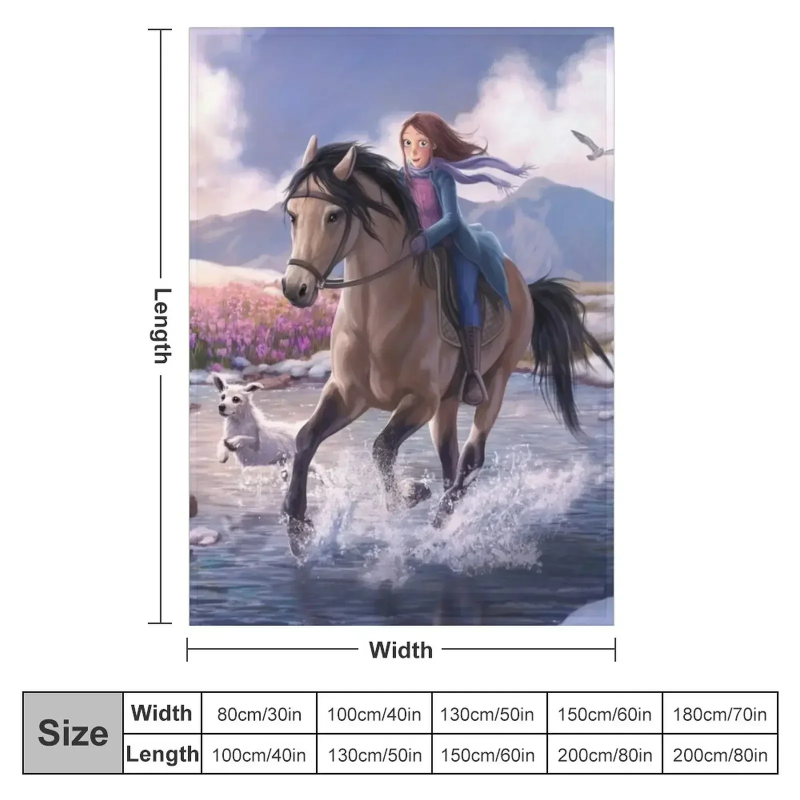 StarStable Horse Wallpaper Throw Blanket couch cozy soft plush fuzzy picnic outdoor blanket