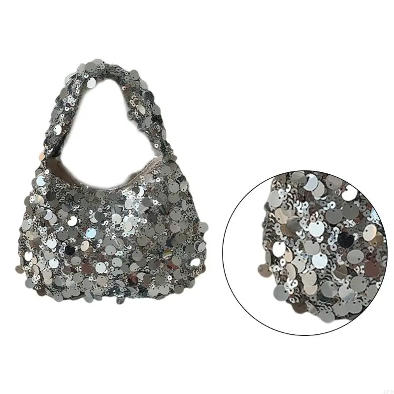 

D0UD Glitter Sequined Handbag with Eye Catching Fashionable and Simple Evening Bag Suitable for Women and Girls