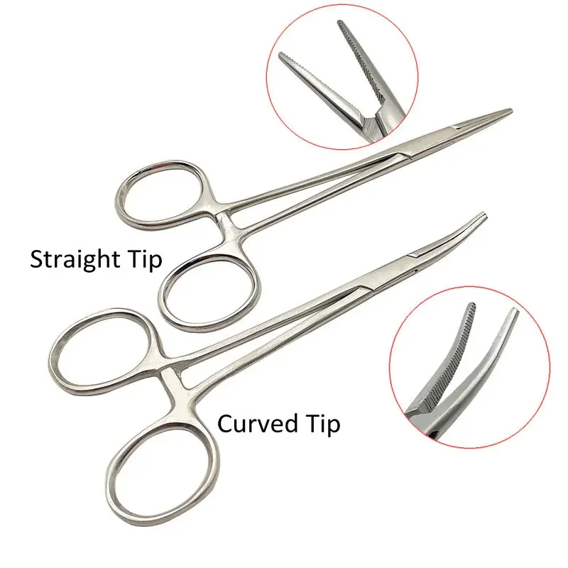 

1Pc Dental Hemostat Forceps Stainless Steel Curved/Straight Tip Plier 12.5cm Dentist Tools