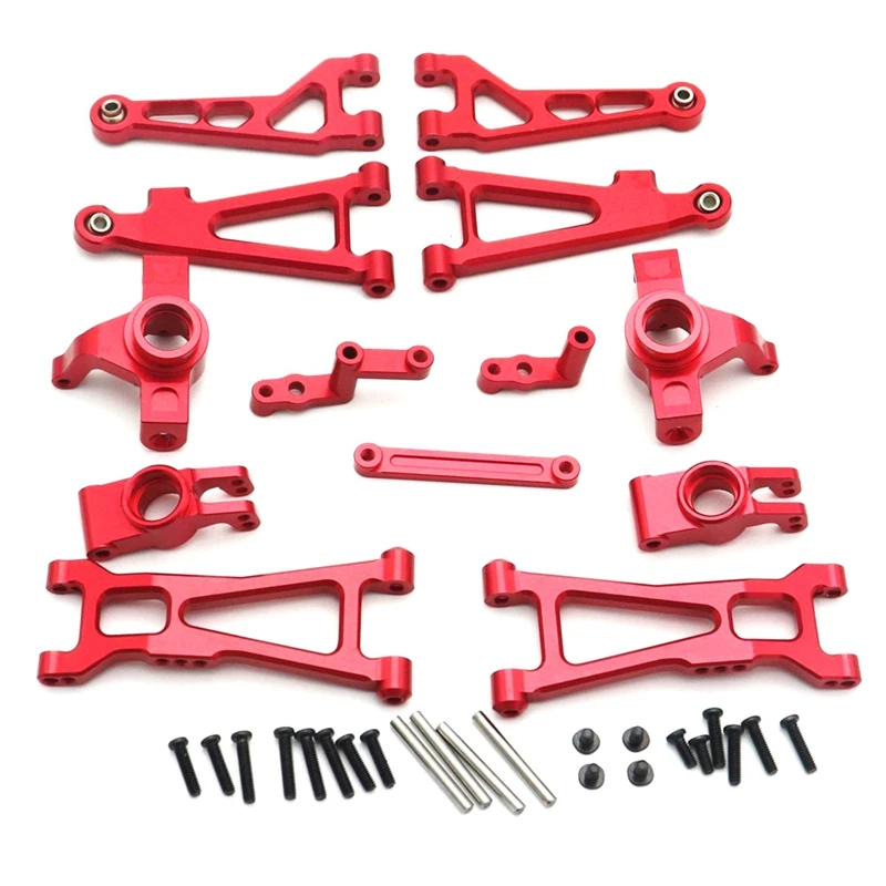 Metal Upgrade Parts Kit Swing Arm Steering Cup for HBX 16889 16890 SG1601 SG1602 1/16 RC Car Accessories,Red-SPMI