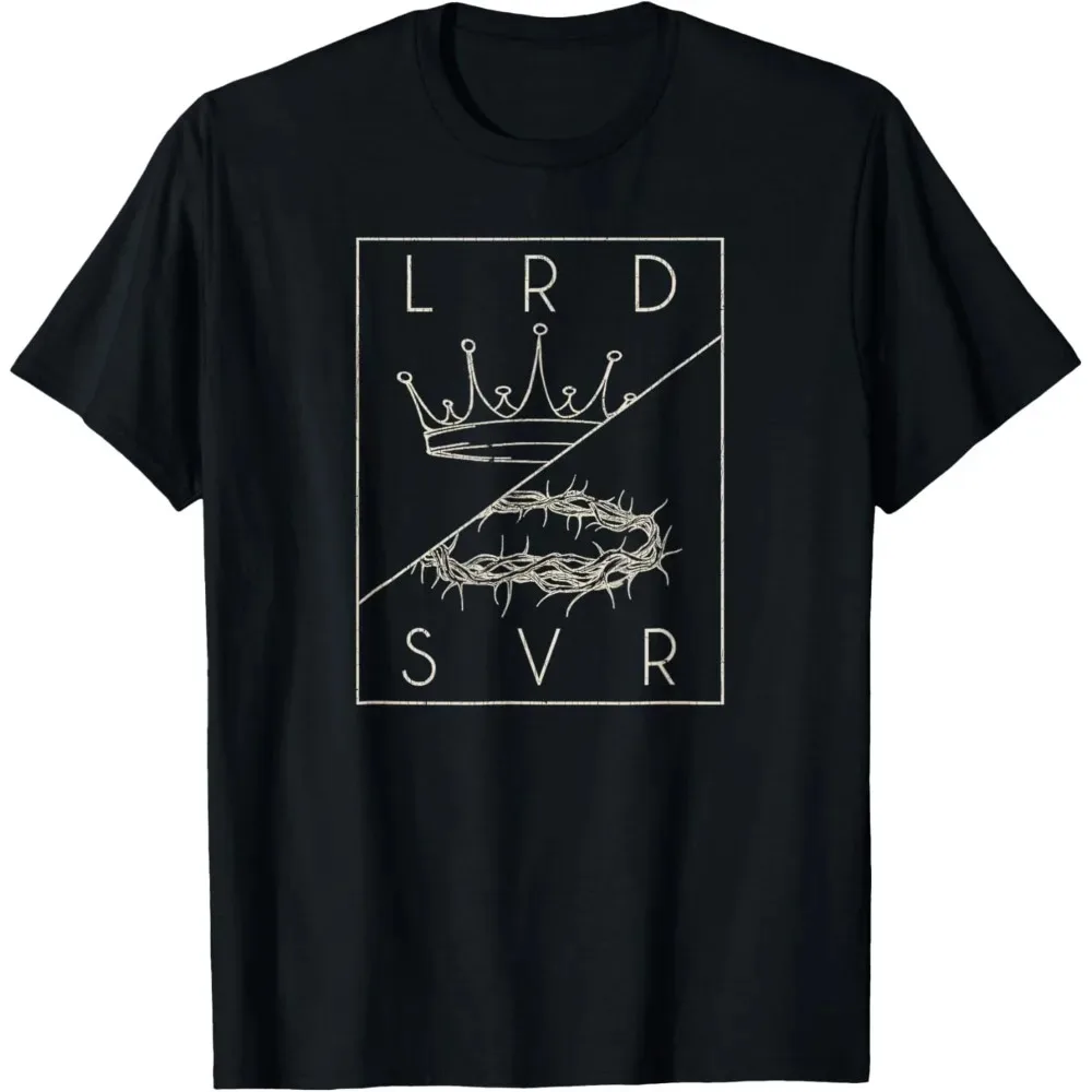 Vintage Jesus Christian Lord and Savior Graphic T-Shirt Retro Line Design Printed T-shirt Christianity Men Women Cotton Tee Tops