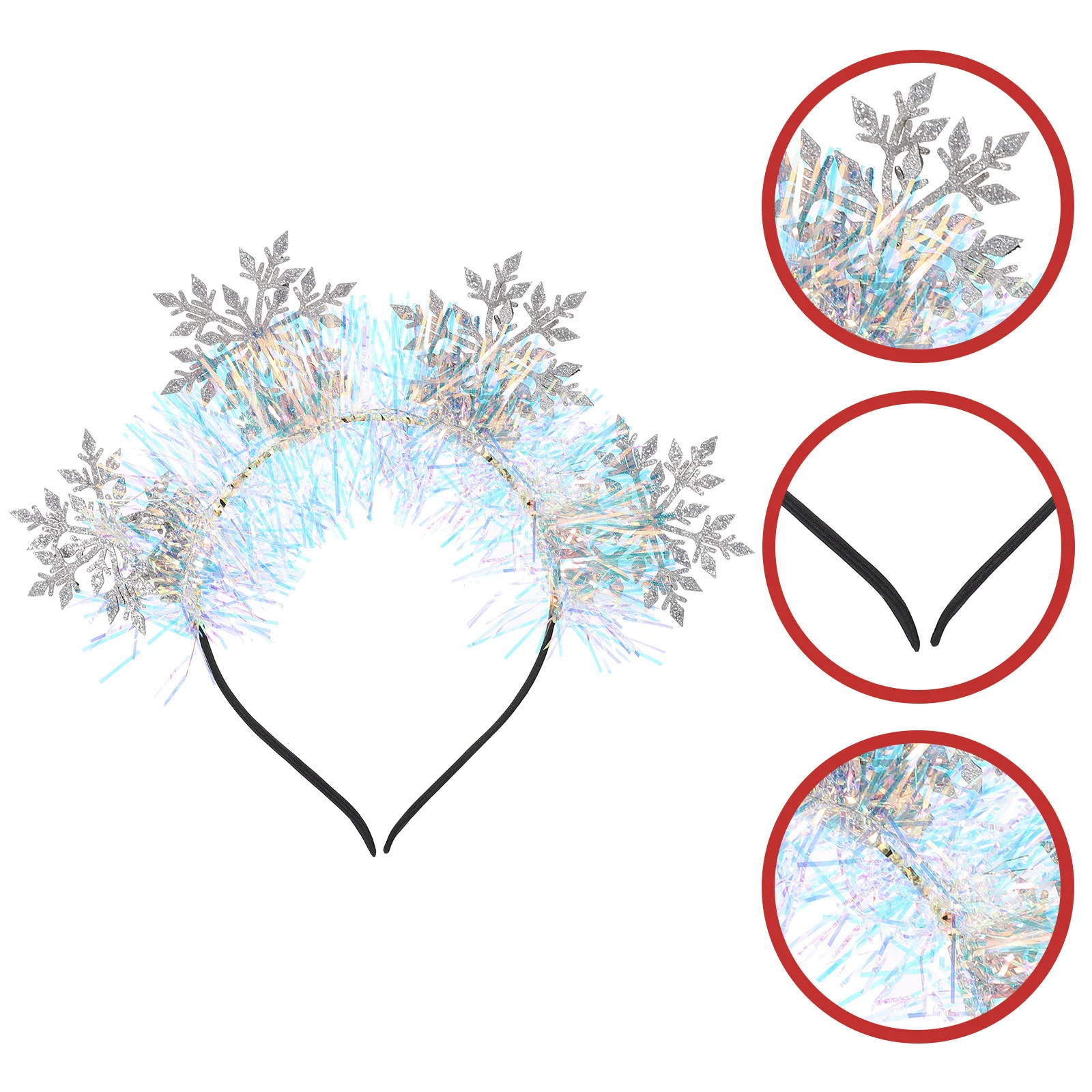 

Christmas Snowflake Headband Silver Glitter Hair Accessories Girls Decorative Festive Party Hairband Non Fading Durable