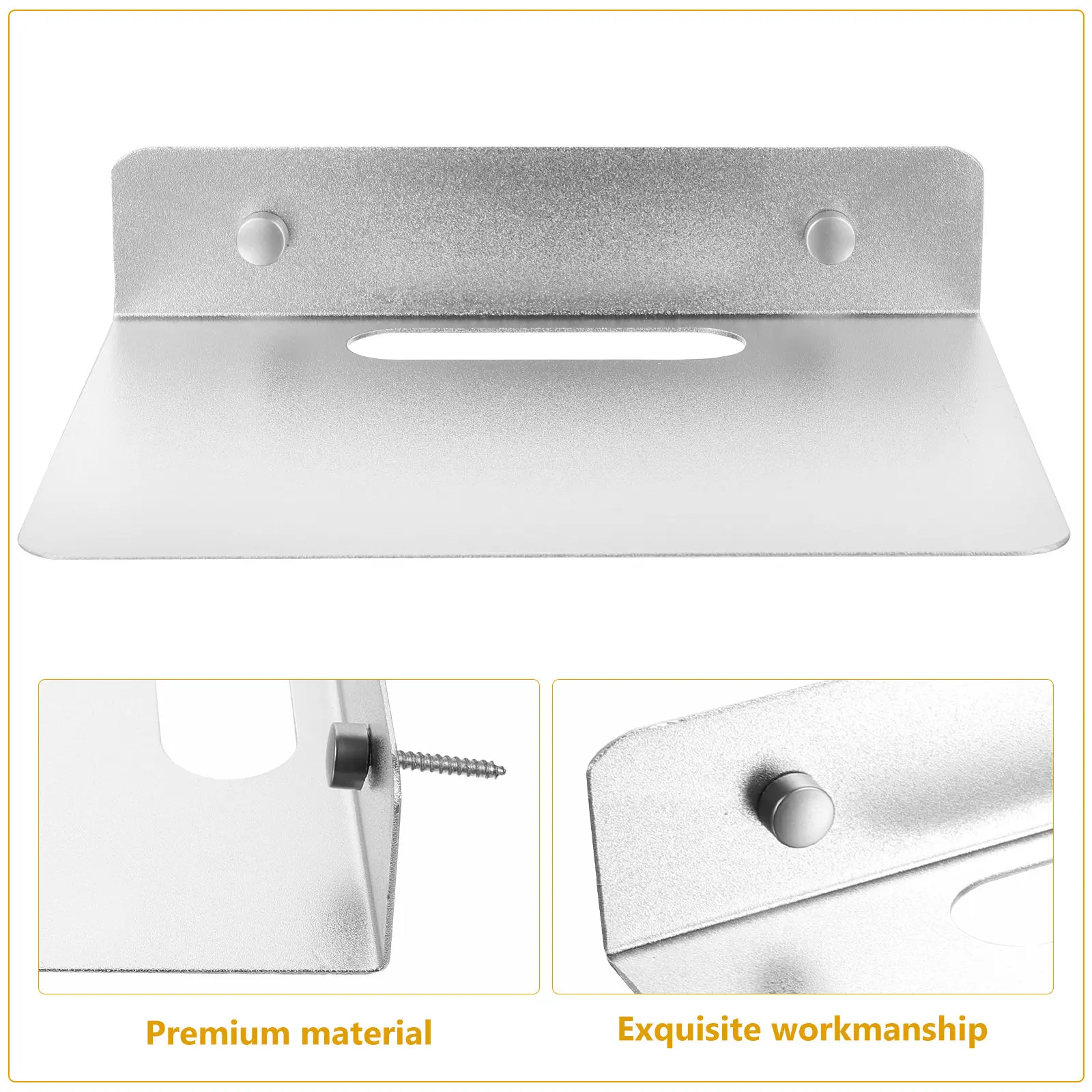 Sturdy Aluminum Wall Shelf Floating Design for Monitor Camera Speaker Small Space Saving Shelf Kitchen Laundry Craft Room